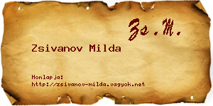 Zsivanov Milda névjegykártya